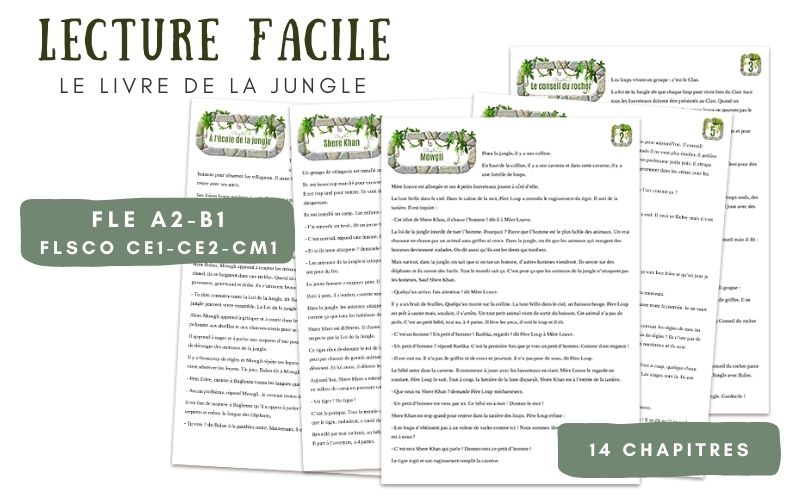 Lecture français Facile  Enfants A2 B1 Livre Jungle